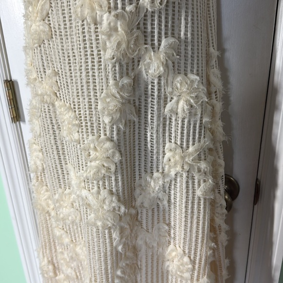 Anthropologie En Saison Cream Reese Floral Appliqué Open Stitch Cool Maxi Size S - Picture 5 of 14